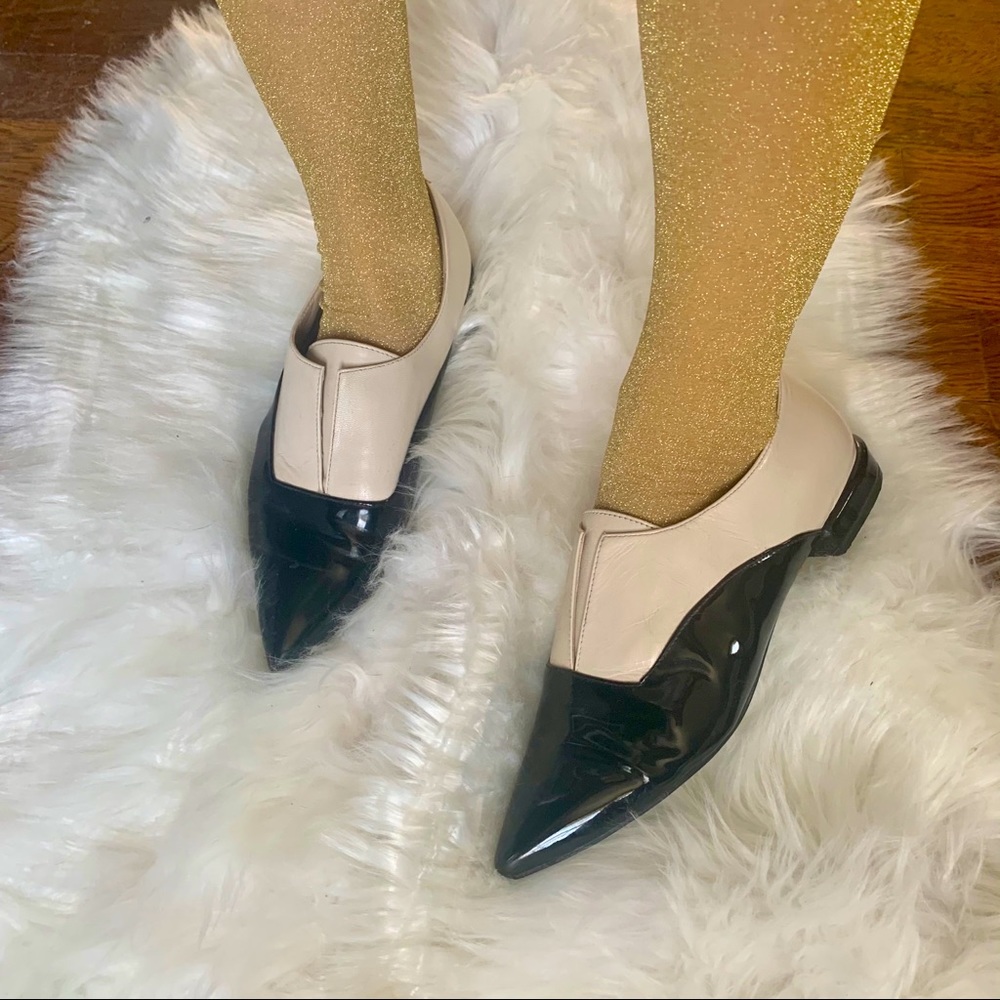 Nine West Two-Tone Saddle Slip On Flats